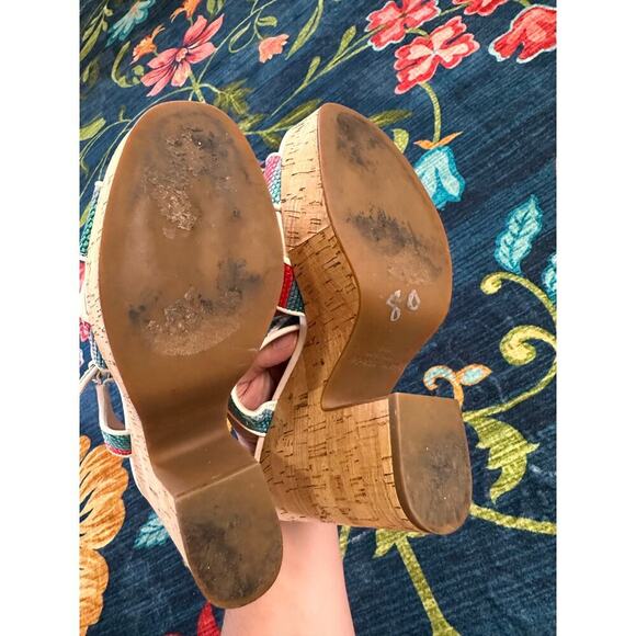 Kate Spade Grace Raffia Platform Sandals Size 7.5 - Picture 10 of 10